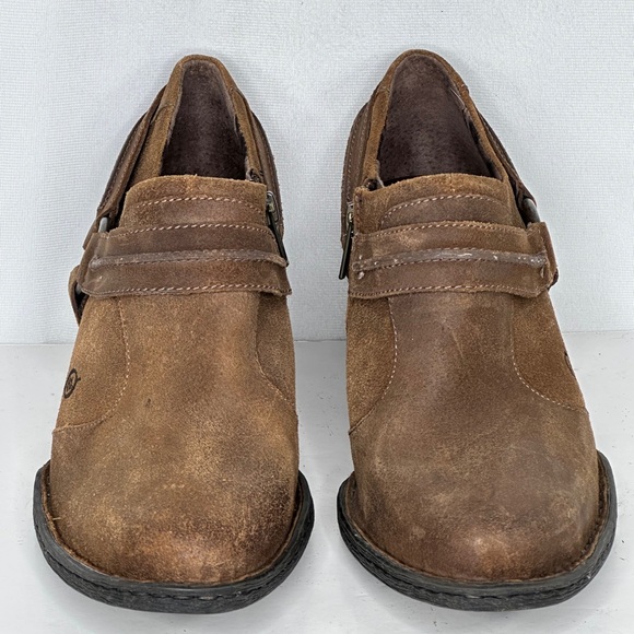 Born Shelby Harness Ankle Bootie Round Toe Brown Leather Western Sz 10 - Picture 3 of 10